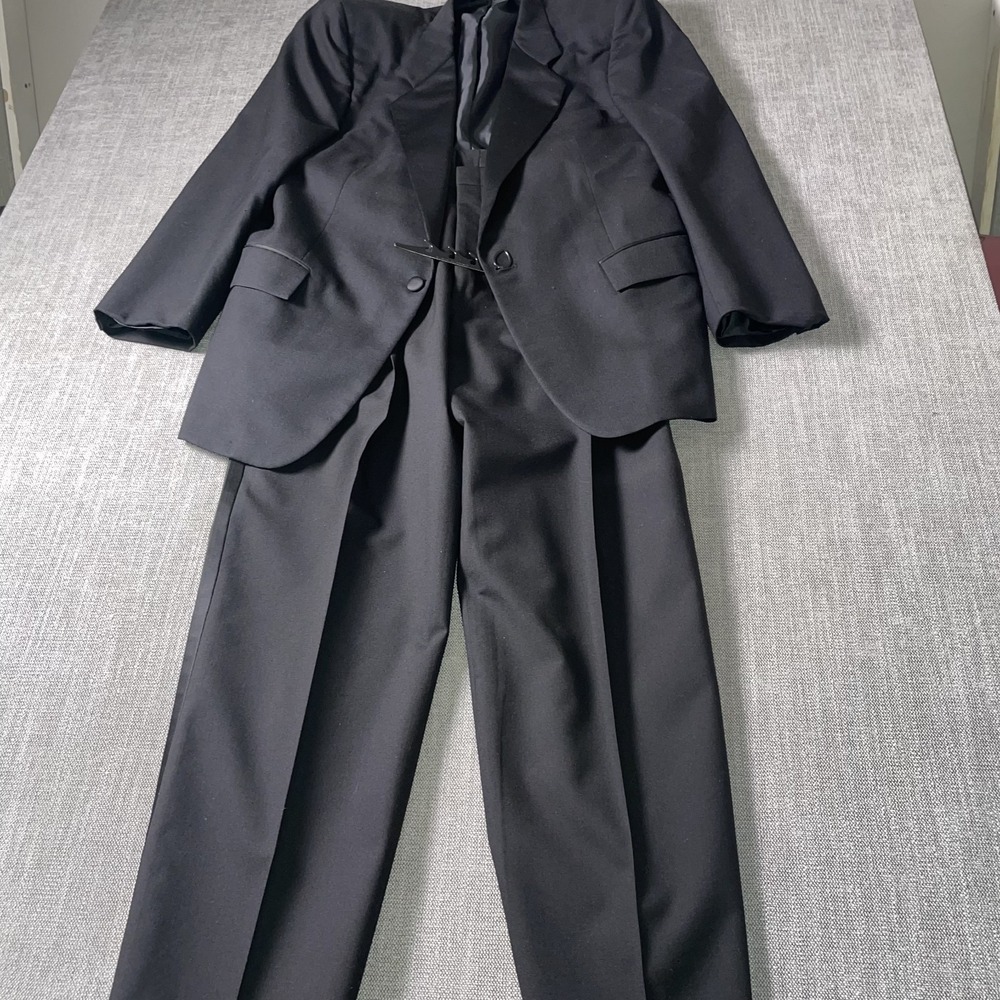 Doni Barassi 2 Piece Suit Set Mens Black Pleated Single Breasted Formal Business - Picture 4 of 16